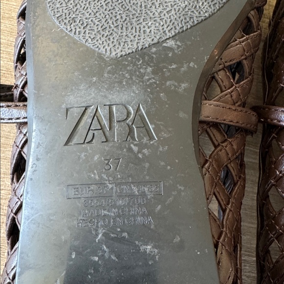 Zara Woven Ballet Flats in Chocolate Brown Size: 37 - Picture 10 of 10